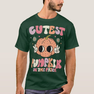 Kids Cutest Pumpkin in the Patch Retro Groovy Hall T-Shirt