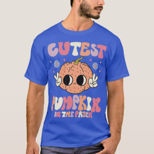 Kids Cutest Pumpkin in the Patch Retro Groovy Hall T-Shirt
