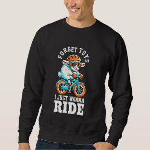 Kids Cycling Riding Bicycle Sheep Boys Sweatshirt