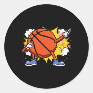 Kids Dabbing American Bysketbyll Player For Fans Classic Round Sticker