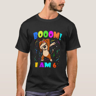 Kids Dabbing Beaglecorn Booom I Am 6 Boy Girl 6th  T-Shirt