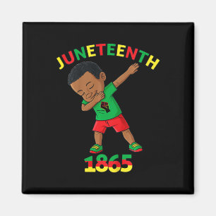 Kids Dabbing Black King Juneteenth 1865 Brown Skin Magnet
