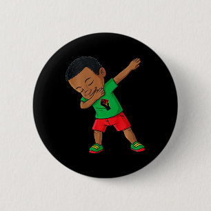Kids Dabbing Black King Juneteenth Melanin Brown S 6 Cm Round Badge