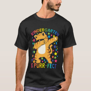 Kids Dabbing Cat Graduation Kids Kindergarten Is T-Shirt