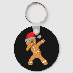 Kids Dabbing Dab Gingerbread Man Xmas Girls Boys C Key Ring