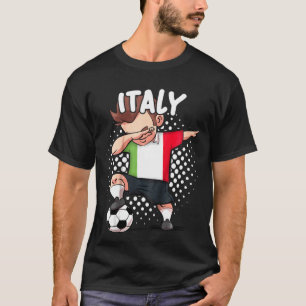 Kids Dabbing Soccer For Boys Italy Soccer Italian T-Shirt