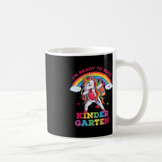 Kids Dabbing Unicorn Im Ready To Rock Kindergarten Coffee Mug (Right)
