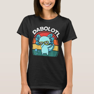 Kids Dabolotl Dabbing Axolotl Retro Blue Salamande T-Shirt