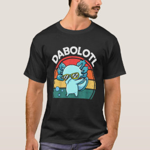 Kids Dabolotl Dabbing Axolotl Retro Blue Salamande T-Shirt