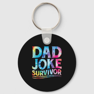 Kids Dad Joke Survivor Tie Dye Matching Father Son Key Ring