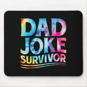 Kids Dad Joke Survivor Tie Dye Matching Father Son Mouse Pad