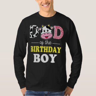 Kids Dad Of The Birthday For Boy Cow Farm 1st Birt T-Shirt