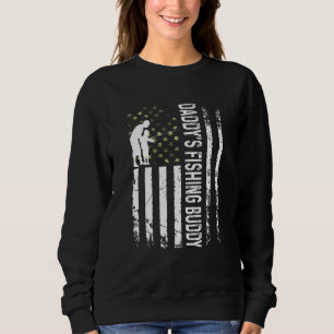 Kids Daddy's Fishing Buddy Dad Son Team Young Fish Sweatshirt