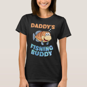 Kids Daddy's Fishing Buddy Young Fisherman Birthda T-Shirt