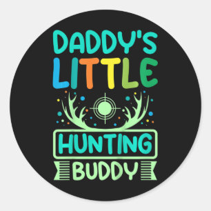 Kids Daddy's Little Hunting Buddy Classic Round Sticker