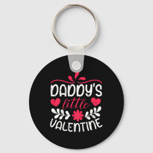 Kids Daddys Little Valentine Day Heart Love Kids B Key Ring