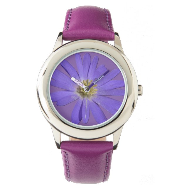 Kid's Daisy Watch Classic Purple Daisy Wrist Watch (Front)