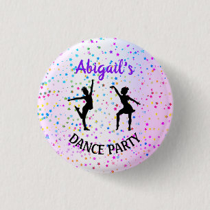 Kids Dance Shades of Colour and Stars All Over 3 Cm Round Badge