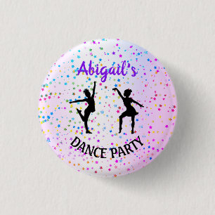 Kids Dance Shades of Colour and Stars All Over 3 Cm Round Badge