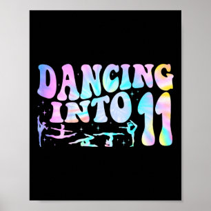 Kids Dancing Into 11 Years Old 11th Birthday Balle Poster