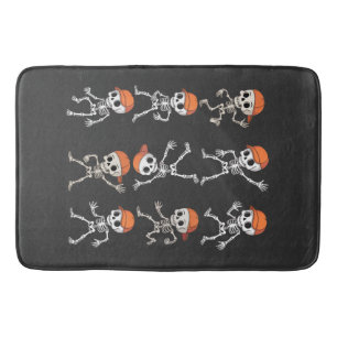 Kids Dancing Skeleton Halloween Bath Mat