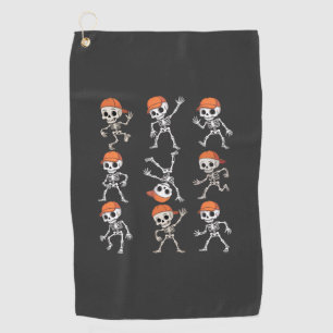 Kids Dancing Skeleton Halloween Golf Towel