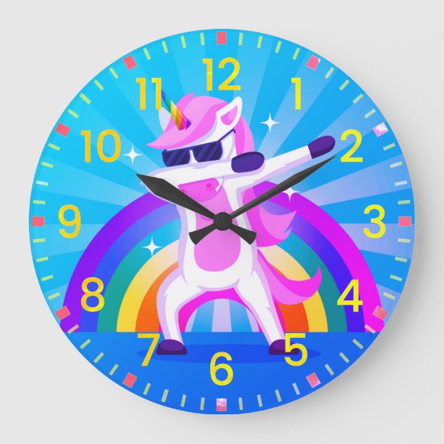 Kids • Dancing Unicorn • Wall Clock (Front)