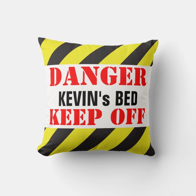 Kids danger sign named keep off pillow (Front)