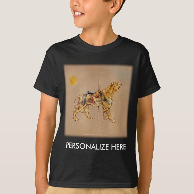 Kids' Dark Tees - Carousel Tiger (Front)