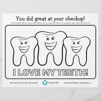 Kids Dental Colouring Page