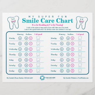 Kids Dental Smile Care Chart Flyer