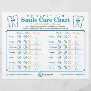 Kids Dental Smile Care Chart Flyer