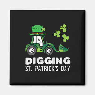 Kids Digging St Patricks Day Truck Bulldozer Toddl Magnet