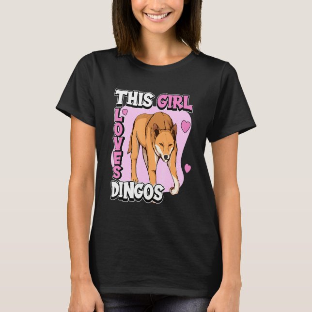 Kids Dingo Quote Dog This Girl Loves Dingos T-Shirt (Front)