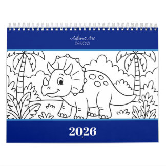 Kids Dino Colouring Calendar