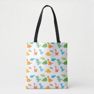 Kids Dino Dinosaur Decor Colourful T-Rex Lizard Tote Bag