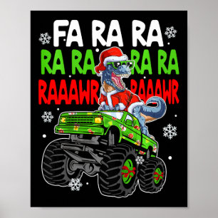 Kids Dino Fa Ra Ra Rawr Dinosaur Monster Truck Chr Poster