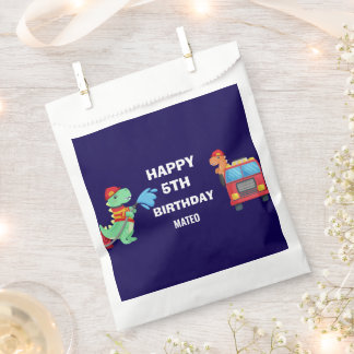 Kids dino Fireman birthday f Favour Bag
