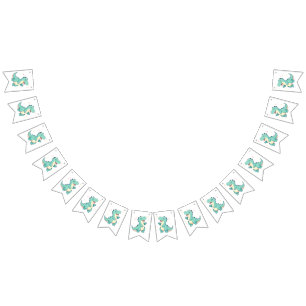 Kids Dino Mite!  Cute Dinosaur Birthday T Rex Bunting