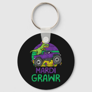 Kids Dino Monster Truck Mardi Grawr Mardi Gras Tod Key Ring