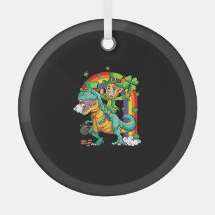 Kids Dino St Patricks Day Shirt Toddler Boys Girl Glass Tree Decoration