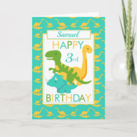 Kids Dinosaur 3rd Birthday Blue