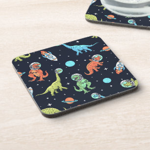 Kids Dinosaur Astronaut Pattern Coaster