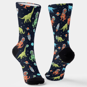 Kids Dinosaur Astronaut Pattern Socks