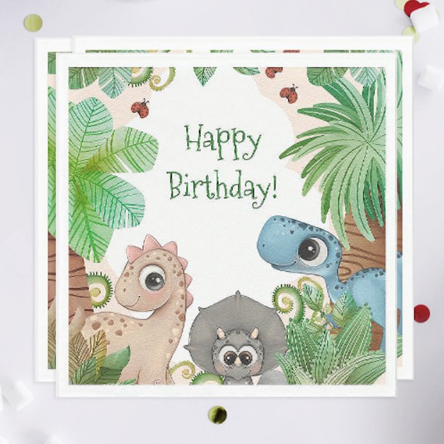 Kids Dinosaur Birthday Napkin (Dinosaur Birthday Party Napkins)