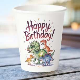 Kids Dinosaur Birthday Paper Cups