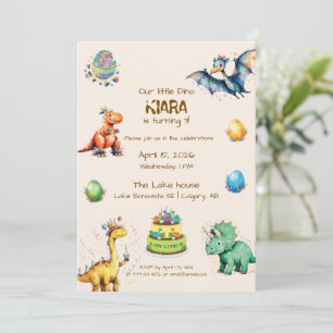 Kids Dinosaur Birthday Party Invitation