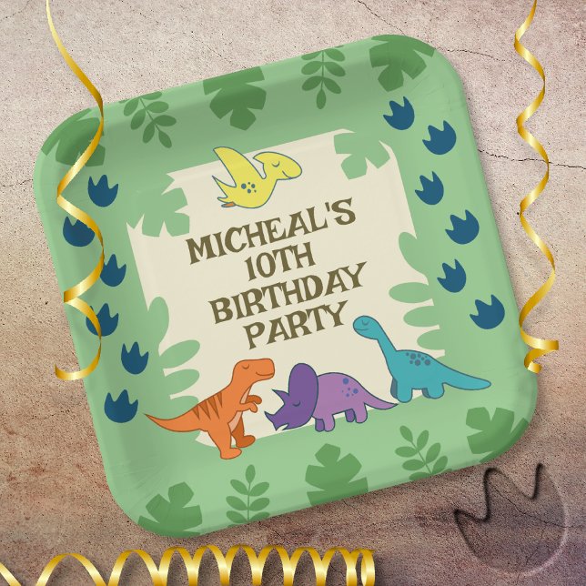 Kids Dinosaur Birthday Party Paper Plate (Creator Uploaded)