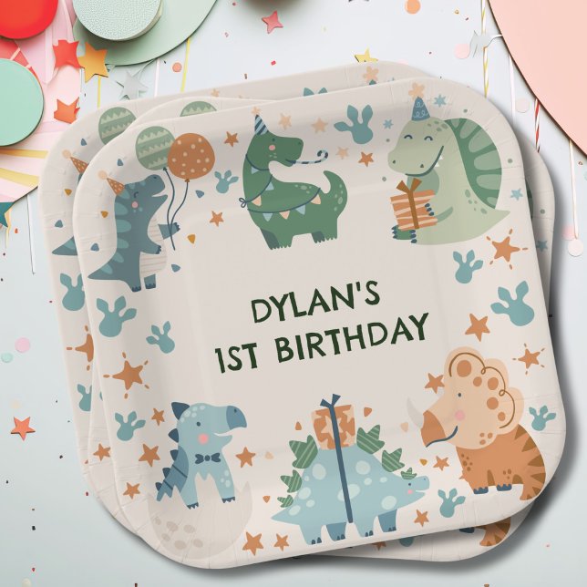 Kid's Dinosaur Birthday Party Paper Plate (Creator Uploaded)
