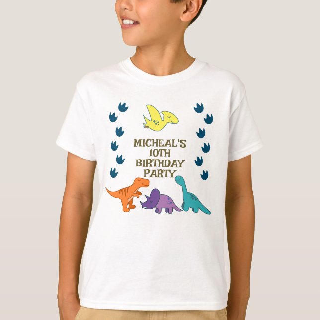 Kids Dinosaur Birthday Party  T-Shirt (Front)